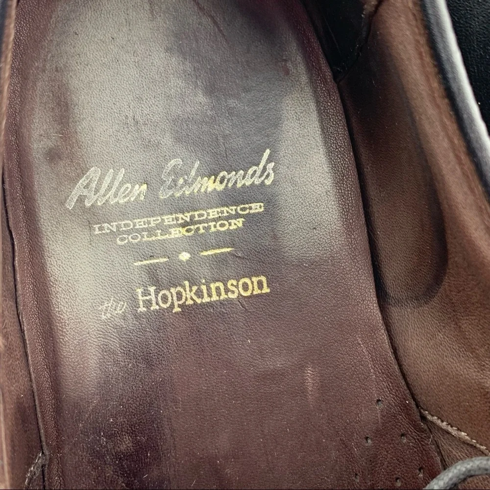 Allen Edmonds Hopkinson mens cap toe oxfords size 13 D black calfskin leather